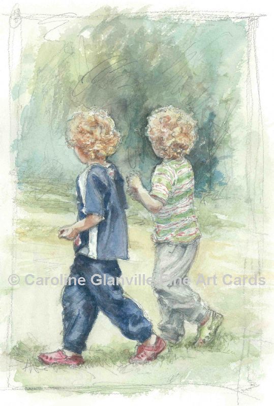two little brothers, painting by Caroline Glanville